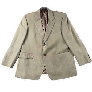 Lauren Ralph Lauren Mens Blazer 42S Houndstooth Silk Wool Blend Sport Jacket EUC